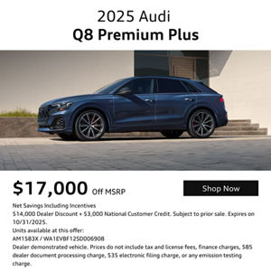 2025 Audi Q8 Premium Plus parked on the street